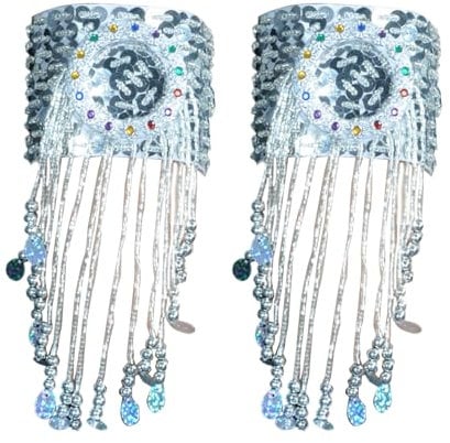 BHFYOB Glitzerndes Bauchtanz-Zubehör, Armreif mit glitzernden Pailletten, Armstulpen, Foto-Requisiten