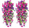 Confezione da 2 Pianta Finta Cadente Petunia Appesa Piante Artificiali da Balcone Fiori Finti per Decorazioni da 77 cm per decorazioni da balcone, matrimoni, decorazioni da parete, ecc