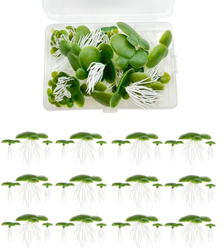 mkemka Lot de 36 lentilles d'eau artificielles Plantes aquatiques Mini étang Plantes d'étang Petites plantes aquatiques pour étang, bassin à poissons Aquarium