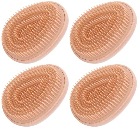 ZJchao Egg Shape Wheat Straw Hair Brush for All Hair Types, Portable Detangling Comb Styling Brush, 4 Pack