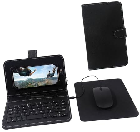 RASTKY Handy-Tastatur-Schutzhülle, Niedliches Cartoon-Muster, PVC-Hülle, Praktisches Design mit Zwei Anschlüssen, Ideal für Arbeit und Freizeit (Black)