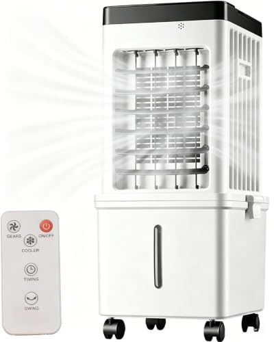 Aire Acondicionado Portátil Sin Tubo De Escape Ventilador Y Humidificador 3 En 1 Capacidad 15 L 3 Velocidades 3 Modos Temporizador 7,5 H Control Remoto Súper Ahorro de Energía A