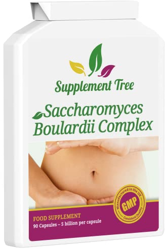 Saccharomyces Boulardii (5 Billion CFU per Capsule) 90 Capsules - Advanced Supplement with Added Olive Leaf Extract, Vitamin D3 & Biotin - Vegetarian Friendly