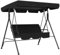 Outsunny Hollywoodschaukel mit verstellbarem Sonnendach, 3-Sitzer Gartenschaukel mit Anti-Rutsch-Füßen, wasserabweisend Schaukelbank belastbar bis 200 kg, für Garten, 172x110x153cm, Schwarz