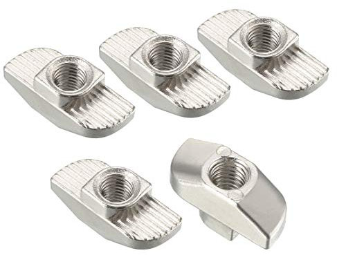 Sourcing Map Schiebeschnittmuttern, Nutensteine, M5 halbrund, T-Nut für 4040er Serie Aluminium Extrusionsprofil, Carbonstahl vernickelt, 10 Stück