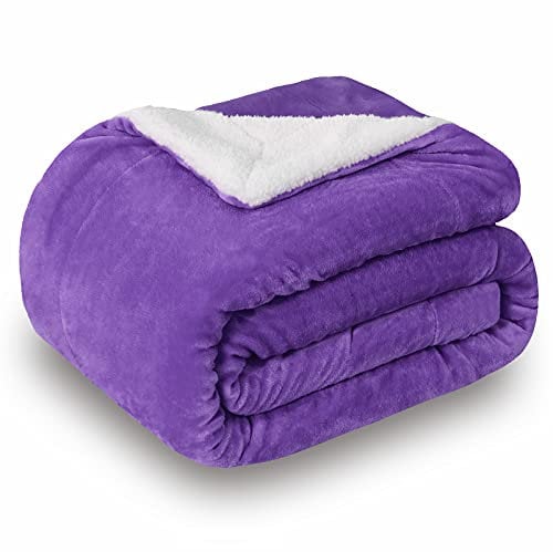 SOCHOW Sherpa Fleece Throw Blanket, Double-Sided Super Soft Luxurious Plush Blanket 150cm×200cm, Purple