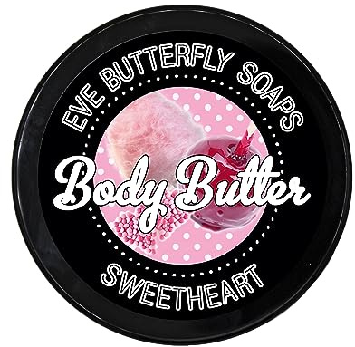 Shea Body Butter Sweetheart | Duft nach Zuckerwatte, Cotton Candy, mit Sheabutter & Kakaobutter, 125 g