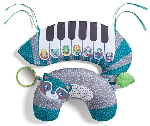 Infantino 3-in-1 Tummy Time Pillow and Piano - Bolster Pillow with Piano and 2 Removable Toys for Cause and Effect Recognition and Motor Skill Development