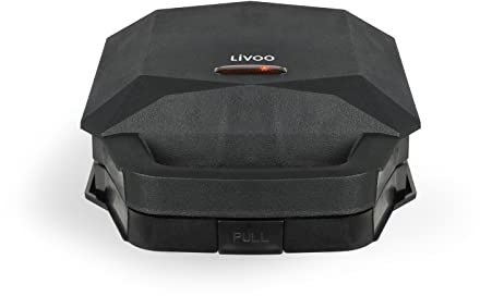 Kontaktgrill Abnehmbare Platten Antihaftbeschichtet - Sandwichmaker Aufklappbar - Waffeleisen Belgische Waffel Doppelt Grillfläche - Panini Grill Elektrisch Schwarz