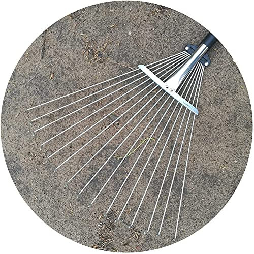 rateau Râteau à Feuilles en métal réglable, râteau de Jardin, râteau à Gazon, râteau à Gazon à 15 Dents, for Nettoyage Rapide, râteau à Mauvaises Herbes Portable, Outils de Balai de Cour for arbustes