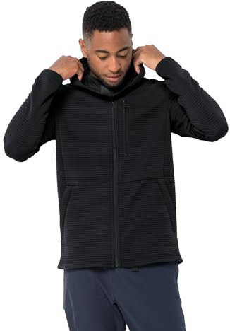 Jack Wolfskin Herren Modesto Hooded JKT Men Fleecejacke, Black, M