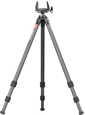 SUNWAYFOTO T2830CS-M Trípode de caza de fibra de carbono para pistola de rifle, con cabeza de bola y soporte de sillín, carga de 44 libras.