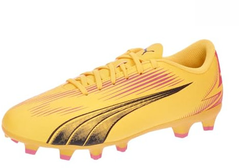 PUMA Unisex Kids Ultra Play Fg/Ag Jr Scarpe da calcio, Sun Stream Puma Black Sunset G, 38.5 EU