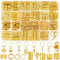 JOLCEEY 245pcs Hair Jewellery for Braids, Gold Hair Accessories Beads Cuffs Charms Rings for Girl Women Men Braids Decoration Party Music Festival