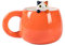 I-TOTAL® - Tasse en céramique avec animal en céramique sur le bord, tasse à thé ou café (ORANGE CAT) 450 ml