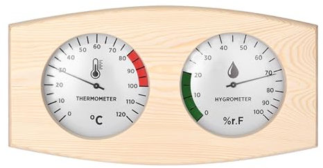 MagiDeal de Sauna higrómetro higrotermógrafo profesional 0-100 humedad 2 en 1 medidor de temperatura y humedad para Hotel