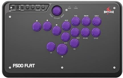 MAYFLASH F500 FLAT Fight Stick All Button Arcade Controller for PS4, PC, Xbox Series S/X, Xbox One, Switch, Steam Deck, macOS, Android, Raspberry Pi, NEOGEO mini and more