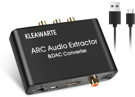 HDMI ARC Audio Adapter Extractor DAC Converter 192KHz for Digital ARC HDMI Audio SPDIF to Analog Stereo Audio SPDIF Coaxial L/R 3.5mm Jack for TV