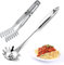 Pleafind 2 pièces cuillère à spaghetti et pince à spaghetti, cuillère à pâtes antiadhésive de 33cm et pince à pâtes de 29cm, set serveur de spaghetti en acier inoxydable