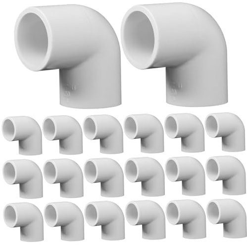 Raccordi per tubi da 20 pcs da 20 mm in PVC bianco PVC 90 gradi Sostituzione Multipurico Multipury Pipa