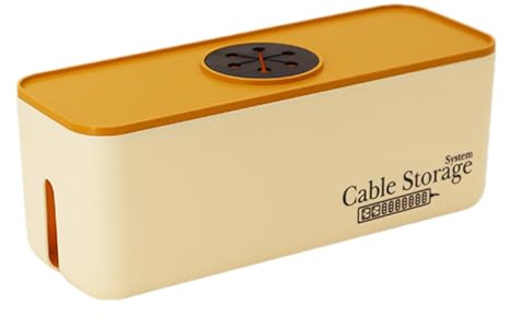 Weiße Kabelbox – Management großer und Kabel | Telefonbüro | Charter-Organizer | Unterbox für Bürokabel | Aufbewahrungsabdeckung ohne Verrutschen, Creamy, Se référer au descriptif, Siehe