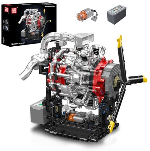 Mould King 10211 MOC Technik Flugzeugtriebwerk-Modellbausatz mit Elektromotor und beweglichen mechanischen Teilen Luftfahrt-Konstruktionsspielzeug Technologie Klemmbausteine Bausatz(1147+Teile)