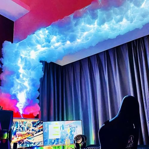 NZVZGKTNTW 3D RGB Thundercloud LED-Lichtset, DIY-Kreativ-Musiksynchronisations-Mehrfarben-Lichtstreifen-Atmosphärenlampe For Decke, Gaming-Zimmer-Dekoration(65ft/20m)