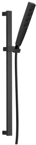 Delta Faucet 51140-BL H2Okinetic Pommeau de douche à 5 réglages avec barre coulissante, noir mat
