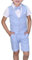 LOLANTA 4 pièces Costume Enfant Garcon Mariage Ete, Vetements Garcon Ceremonie, Short Gilet Chemise nœud Papillon, 5-6 Ans, Bleu, Fabricant 120