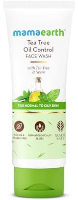 Mamaearth Tea Tree Natural Face Wash for Acne & Pimples Wash 100 ml - For Normal & Dry Skin