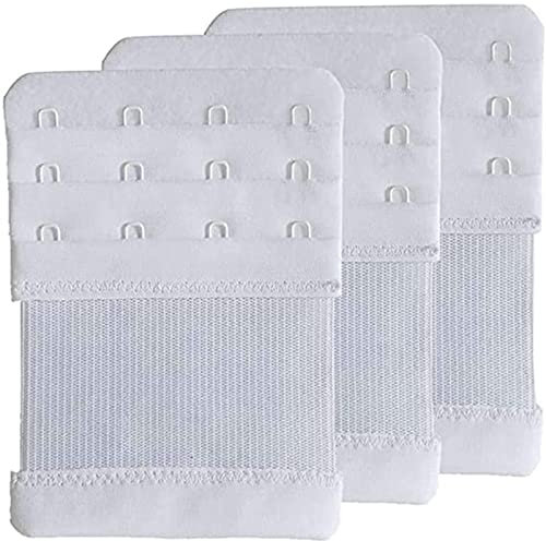 AKAAYUKO Women's Bra Extender 4 Hooks Bra Strap Extension Pack of 3