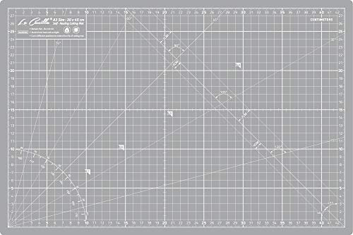 La Canilla ® - Selbstheilende Schneidematte A3 (45x30cm) Zentimeter und Zoll (beidseitig Bedruckt) 5 Schichten Recycling-PVC für Nähen, Basteln und Patchworken - Professionell Cutting Mat (Grau)