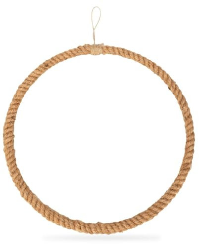 NaDeco Metallring umwickelt mit Jute wählbar in den Größen 25 35 40cm Drahtring zum Basteln Metallring für Wickeltechnik Hoops für Traumfänger Ring Makramee Ring, Größe:Ø 40 cm