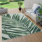 Paco Home Outdoor Teppich Wetterfest Flur Balkon Palmen Dschungel Florales Boho Muster Grün, Grösse:200 cm Quadrat, Farbe:Grün 4