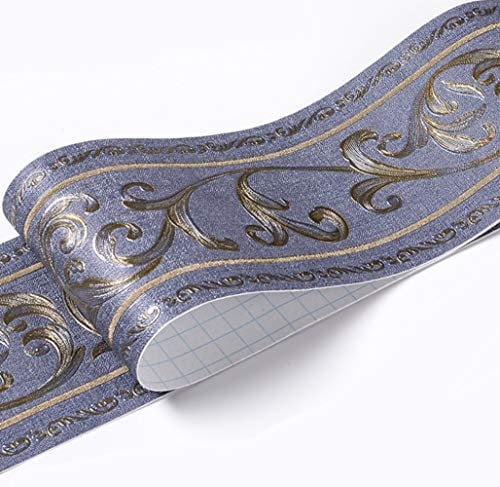 Ssamall Dark Blue Wallpaper Border Roll PVC Peel and Stick Waterproof for Kitchen Bedroom Study Hallway Entrance