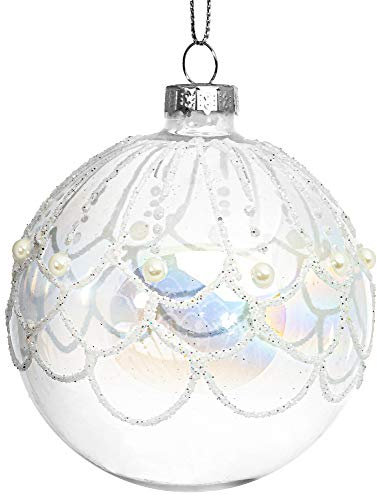 SIKORA Highlights 4er Set ausgefallene Christbaumkugeln aus klarem Glas 8cm, Farbe/Modell:Modell Copenhagen klar, Höhe in cm:8 cm