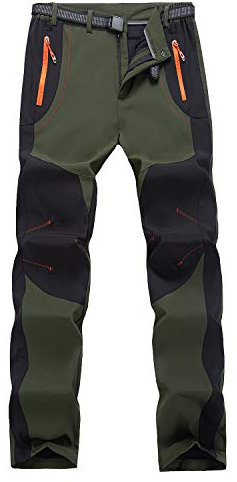 Freiesoldaten Hombres Al Aire Libre Pantalones de Senderismo Ligero Resistente al Agua Caminando Pantalones de Caza con Cinturón