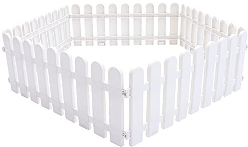 YARNOW Lattenzaun Garten Kunststoff Dekorative Gartenzuan Friesenzaun Grenze Zaun Staketenzaun für Outdoor Rasen Hof Terrasse Hochzeit Party Deko 5 Stück 50x20cm