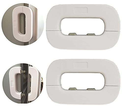 2 piezas de cerradura de seguridad para el hogar, nevera, nevera, nevera, puerta, bebé, niño y bebé es fácil de instalar y usar, pegamento de 3 m no requiere herramientas o perforación