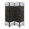 LW Collection Paravent Raumteiler Schwarz Rattan - Raumteiler 4 Paneele - Trennwand 170x160cm - Paravent Fertig
