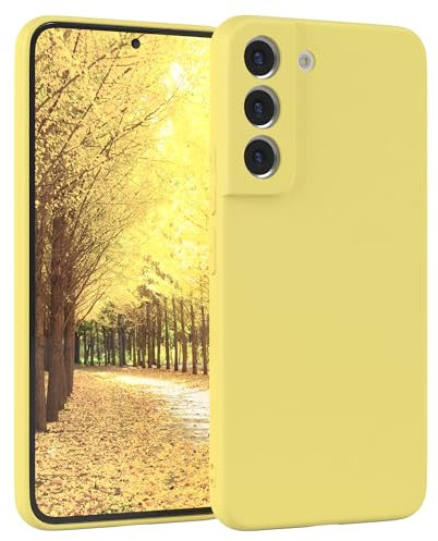 EAZY CASE - Silikonhülle für Galaxy S22 5G Hülle Silikon Case Gelb weich stoßfeste Handyhülle Schutzhülle mit Kameraschutz Dünn Premium Schutz Cover TPU Phone Bumper in Pastell Hellgelb Matt