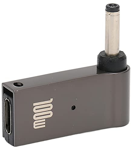 100W Type C USB C to DC Adapter, 90 Degree Angled Type C Female Input to DC Male Adapter PD Emulator Trigger, 3.5x1.35mm