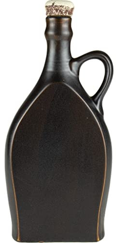 eHonigwein.de Premium Quality Keramikflaschen Ideal für Liköre, Tinkturen, Weine, Met oder Öl | Flasche, Ölflasche, Steinzeugflaschen mit Kork| 750 ml | schwarz