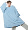Bedsure Wearable Blanket Hoodie Women - Fluffy Fleece Hoodie Blanket for Adults Men, Warm Hooded Blanket as Gifts for Her, Light Blue, XL