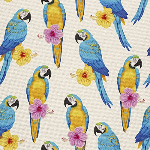 HEKO PANELS Oxford Wasserdichte Meterware Canvas-Stoff Polyester Zum Nähen Nähstoffe Dekostoffe Wasserabweisend Blickdicht Papageien 1 Meter 155 x 100 cm