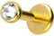 PIERCINGLINE Titan Labret mit Push Fit KRISTALL Piercing Ohr Conch Tragus Lippe Nase Medusa Goldfarben 1x5x2,5 mm