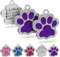 Ibera Gifts - 2 x Chapa Perro Grabada en Forma de Pata con Perdería y Purpurina, Placa Perro Personalizada para Perros y Gatos Pequeños y Medianos, Chapa Identificativa Perro y Gato (Lila x 2)
