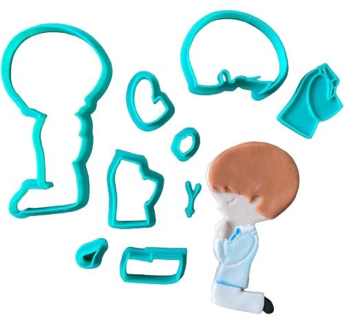 Prima Comunione - Cresima - Bambino in Preghiera - Cookies Cutter Sezionato in 9 pezzi ideale per realizzare decorazioni per biscotti o torte in cake design in Pasta di Zucchero - 10cm x 5cm x1,2cm