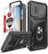 LeYi for Samsung Galaxy A34 5G Case with Camera Cover Slider, Full Body Armour Military Shockproof Phone Cover | 2 Pack Tempered Glass Screen Protector | Ring Stand Holder for A 34 Black