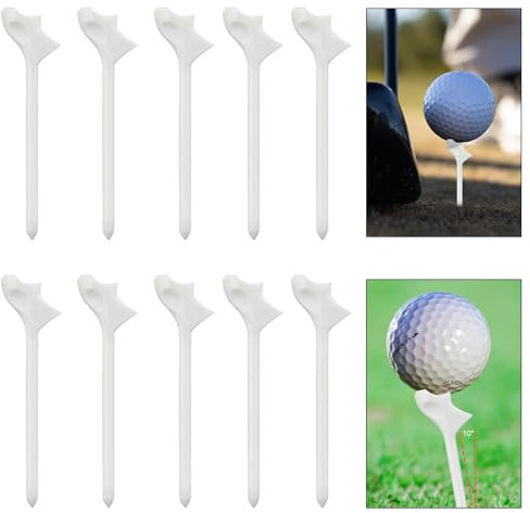 BOXOB 10St Golf Tees, Golf Tees aus Kunststoff Golf Simulator Tees, Geneigtes Plug-In, 10 Grad Golf Tees, Professionelle Golf Tees für Rasen im Freien, Golfplatz